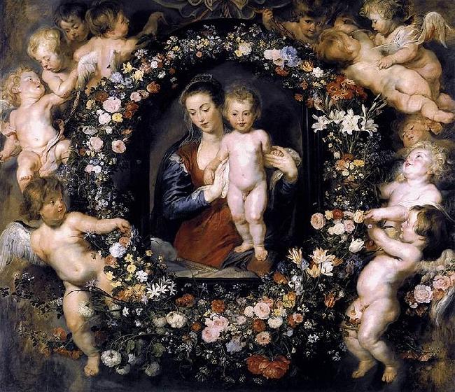 Peter Paul Rubens Madonna on Floral Wreath China oil painting art